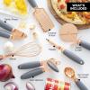 COOK WITH COLOR Kitchen Gadget Set Copper Plated Stainless Steel Utensils with Soft Touch Handles, Copper Navy, 7 Pieces(Copper Grey)