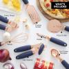 COOK WITH COLOR Kitchen Gadget Set Copper Plated Stainless Steel Utensils with Soft Touch Handles, Copper Navy, 7 Pieces(Copper Navy)