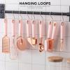 COOK WITH COLOR Kitchen Gadget Set Copper Plated Stainless Steel Utensils with Soft Touch Handles, Copper Navy, 7 Pieces(Copper Pink)