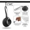 COOK WITH COLOR Measuring Cups Set and Measuring Spoon Set, Stainless Steel Handles, Nesting Kitchen Measuring Set, Liquid Measuring Cup Set, 12 PC Stainless Steel, Black(Gray)
