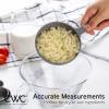 COOK WITH COLOR Measuring Cups Set and Measuring Spoon Set, Stainless Steel Handles, Nesting Kitchen Measuring Set, Liquid Measuring Cup Set, 12 PC Stainless Steel, Black(Gray)