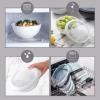 COOK WITH COLOR Mixing Bowls with TPR Lids – 12 Piece Plastic Nesting Bowls Set includes 6 Prep Bowls and 6 Lids, Microwave Safe Mixing Bowl Set (Blue and White)(Mint TPR Lids)