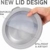 COOK WITH COLOR Mixing Bowls with TPR Lids – 12 Piece Plastic Nesting Bowls Set includes 6 Prep Bowls and 6 Lids, Microwave Safe Mixing Bowl Set (Blue and White)(Grey TPR Lids)