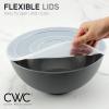 COOK WITH COLOR Mixing Bowls with TPR Lids – 12 Piece Plastic Nesting Bowls Set includes 6 Prep Bowls and 6 Lids, Microwave Safe Mixing Bowl Set (Blue and White)(Multicolor)