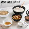 COOK WITH COLOR Mixing Bowls with TPR Lids – 12 Piece Plastic Nesting Bowls Set includes 6 Prep Bowls and 6 Lids, Microwave Safe Mixing Bowl Set (Blue and White)(Black and White Diamond)