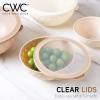 COOK WITH COLOR Mixing Bowls with TPR Lids – 12 Piece Plastic Nesting Bowls Set includes 6 Prep Bowls and 6 Lids, Microwave Safe Mixing Bowl Set (Blue and White)(Brown Diamond)