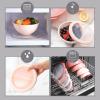 COOK WITH COLOR Mixing Bowls with TPR Lids – 12 Piece Plastic Nesting Bowls Set includes 6 Prep Bowls and 6 Lids, Microwave Safe Mixing Bowl Set (Blue and White)(Rose TPR Lid)