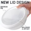COOK WITH COLOR Mixing Bowls with TPR Lids – 12 Piece Plastic Nesting Bowls Set includes 6 Prep Bowls and 6 Lids, Microwave Safe Mixing Bowl Set (Blue and White)(Mint TPR Lids)