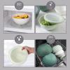 COOK WITH COLOR Mixing Bowls with TPR Lids – 12 Piece Plastic Nesting Bowls Set includes 6 Prep Bowls and 6 Lids, Microwave Safe Mixing Bowl Set (Blue and White)(Sage Rhombus)