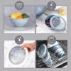 COOK WITH COLOR Mixing Bowls with TPR Lids – 12 Piece Plastic Nesting Bowls Set includes 6 Prep Bowls and 6 Lids, Microwave Safe Mixing Bowl Set (Blue and White)(Blue and White TPR Lids)