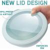 COOK WITH COLOR Mixing Bowls with TPR Lids – 12 Piece Plastic Nesting Bowls Set includes 6 Prep Bowls and 6 Lids, Microwave Safe Mixing Bowl Set (Blue and White)(Teal TPR Lids)