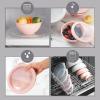 COOK WITH COLOR Mixing Bowls with TPR Lids – 12 Piece Plastic Nesting Bowls Set includes 6 Prep Bowls and 6 Lids, Microwave Safe Mixing Bowl Set (Blue and White)(Pink Ombre TPR Lids)