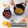 COOK WITH COLOR Nesting Plastic Mixing Bowl Set with Pour Spouts and Handles, Pink, 4 Piece Non-Slip(Black Speckled)