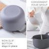 COOK WITH COLOR Nesting Plastic Mixing Bowl Set with Pour Spouts and Handles, Pink, 4 Piece Non-Slip(Gray)