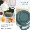 COOK WITH COLOR Nesting Plastic Mixing Bowl Set with Pour Spouts and Handles, Pink, 4 Piece Non-Slip(Green)