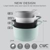 COOK WITH COLOR Nesting Plastic Mixing Bowl Set with Pour Spouts and Handles, Pink, 4 Piece Non-Slip(Mint)