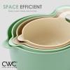 COOK WITH COLOR Nesting Plastic Mixing Bowl Set with Pour Spouts and Handles, Pink, 4 Piece Non-Slip(Ombre Mint)