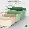 COOK WITH COLOR Nesting Plastic Mixing Bowl Set with Pour Spouts and Handles, Pink, 4 Piece Non-Slip(Ombre Mint)