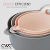 COOK WITH COLOR Nesting Plastic Mixing Bowl Set with Pour Spouts and Handles, Pink, 4 Piece Non-Slip(Pink)