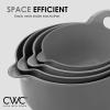COOK WITH COLOR Nesting Plastic Mixing Bowl Set with Pour Spouts and Handles, Pink, 4 Piece Non-Slip(Speckled Charcoal)