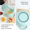 COOK WITH COLOR Nesting Plastic Mixing Bowl Set with Pour Spouts and Handles, Pink, 4 Piece Non-Slip(Speckled Mint)