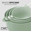 COOK WITH COLOR Nesting Plastic Mixing Bowl Set with Pour Spouts and Handles, Pink, 4 Piece Non-Slip(Speckled Mint)