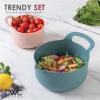 COOK WITH COLOR Nesting Plastic Mixing Bowl Set with Pour Spouts and Handles, Pink, 4 Piece Non-Slip(Teal and Pink)