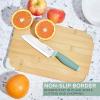 COOK WITH COLOR Non-Slip Cutting Board Set – Kitchen Essentials with Easy Grip Handle for Meat, Veggies, and Fruits, 3 Cutting Boards, Bamboo Non-Slip Grey(Bamboo Non-Slip Sage)