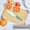 COOK WITH COLOR Non-Slip Cutting Board Set – Kitchen Essentials with Easy Grip Handle for Meat, Veggies, and Fruits, 3 Cutting Boards, Bamboo Non-Slip Grey(Bamboo Non-Slip Grey)