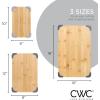 COOK WITH COLOR Non-Slip Cutting Board Set – Kitchen Essentials with Easy Grip Handle for Meat, Veggies, and Fruits, 3 Cutting Boards, Bamboo Non-Slip Grey(Bamboo Non-Slip Grey)