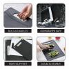 COOK WITH COLOR Non-Slip Cutting Board Set – Kitchen Essentials with Easy Grip Handle for Meat, Veggies, and Fruits, 3 Cutting Boards, Blue and White Marble(Black/White)