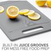 COOK WITH COLOR Non-Slip Cutting Board Set – Kitchen Essentials with Easy Grip Handle for Meat, Veggies, and Fruits, 3 Cutting Boards, Blue and White Marble(Gray)