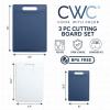 COOK WITH COLOR Non-Slip Cutting Board Set – Kitchen Essentials with Easy Grip Handle for Meat, Veggies, and Fruits, 3 Cutting Boards, Blue and White Marble(Blue and White Marble)