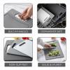 COOK WITH COLOR Non-Slip Cutting Board Set – Kitchen Essentials with Easy Grip Handle for Meat, Veggies, and Fruits, 3 Cutting Boards, Blue and White Marble(Gray)