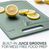 COOK WITH COLOR Non-Slip Cutting Board Set – Kitchen Essentials with Easy Grip Handle for Meat, Veggies, and Fruits, 3 Cutting Boards, Blue and White Marble(Mint)