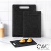 COOK WITH COLOR Non-Slip Cutting Board Set – Kitchen Essentials with Easy Grip Handle for Meat, Veggies, and Fruits, 3 Cutting Boards, Blue and White Marble(Speckled Black)