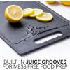 COOK WITH COLOR Non-Slip Cutting Board Set – Kitchen Essentials with Easy Grip Handle for Meat, Veggies, and Fruits, 3 Cutting Boards, Blue and White Marble(Speckled Black)