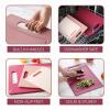 COOK WITH COLOR Non-Slip Cutting Board Set – Kitchen Essentials with Easy Grip Handle for Meat, Veggies, and Fruits, 3 Cutting Boards, Blue and White Marble(Rose)