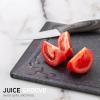 COOK WITH COLOR Paring Knife and Cutting Board Set- Chopping Board with Juice Groove and Sharp Stainless Steel Knife with Soft Grip Handle for Cutting, Chopping and Slicing (Black and White)