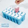 COOK WITH COLOR Popsicle Mold – 12 Section Reusable Ice Pop Molds for Frozen Yogurt, Ices, Ice Creams and Homemade Popsicles for Toddlers, Kids and Adults (Blue)