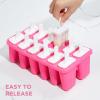 COOK WITH COLOR Popsicle Mold – 12 Section Reusable Ice Pop Molds for Frozen Yogurt, Ices, Ice Creams and Homemade Popsicles for Toddlers, Kids and Adults (Pink)
