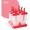 COOK WITH COLOR Popsicle Mold – 6 Section Reusable Ice Pop Molds for Frozen Yogurt, Ices, Ice Creams and Homemade Popsicles for Toddlers, Kids and Adults (Red Classic)