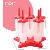 COOK WITH COLOR Popsicle Mold – 6 Section Reusable Ice Pop Molds for Frozen Yogurt, Ices, Ice Creams and Homemade Popsicles for Toddlers, Kids and Adults (Red Star)