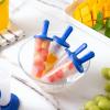 COOK WITH COLOR Popsicle Mold – 6 Section Reusable Ice Pop Molds for Frozen Yogurt, Ices, Ice Creams and Homemade Popsicles for Toddlers, Kids and Adults (Blue Cylinder)