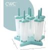 COOK WITH COLOR Popsicle Mold – 6 Section Reusable Ice Pop Molds for Frozen Yogurt, Ices, Ice Creams and Homemade Popsicles for Toddlers, Kids and Adults (Light Blue Star)