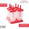 COOK WITH COLOR Popsicle Mold – 6 Section Reusable Ice Pop Molds for Frozen Yogurt, Ices, Ice Creams and Homemade Popsicles for Toddlers, Kids and Adults (Red Classic)