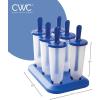 COOK WITH COLOR Popsicle Mold – 6 Section Reusable Ice Pop Molds for Frozen Yogurt, Ices, Ice Creams and Homemade Popsicles for Toddlers, Kids and Adults (Blue Cylinder)