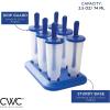 COOK WITH COLOR Popsicle Mold – 6 Section Reusable Ice Pop Molds for Frozen Yogurt, Ices, Ice Creams and Homemade Popsicles for Toddlers, Kids and Adults (Blue Cylinder)