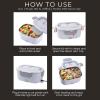 COOK WITH COLOR Portable Electric Lunch Box – 2-in-1 Heated Food Heater for Car, Truck, Home, Work – Hot Meals On-The-Go!, Black(Black)