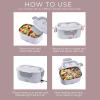 COOK WITH COLOR Portable Electric Lunch Box – 2-in-1 Heated Food Heater for Car, Truck, Home, Work – Hot Meals On-The-Go!, Black(Blush)